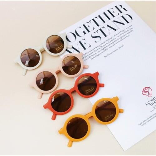 Kids Sunglasses Baby Boys Girls Retro Summer Toddler Anti-UV Round-Shaped Decorative Outdoor Beach Glasses Photography Props