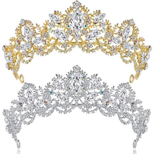 Pop bride wedding dinner crown rhinestone hair ornament adult bride big crown ornament