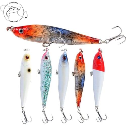 Artificial Sinking Pencil Plastic Hard Bait 5Colors 8cm/13g Wobbler 3D Simulation Eyes Fishing Lures 6# With Hook Bionic Bait