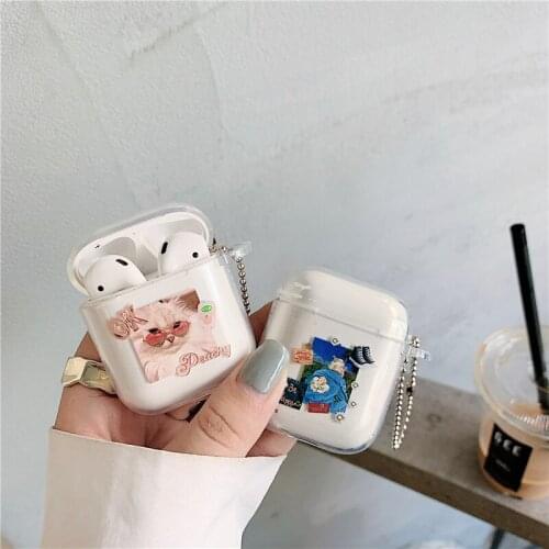 Art Figures Simple Lines Vogue Transparent Wireless Bluetooth Earphone Headset Case for Apple Airpods 1 2 Pro 3 Charging Cover