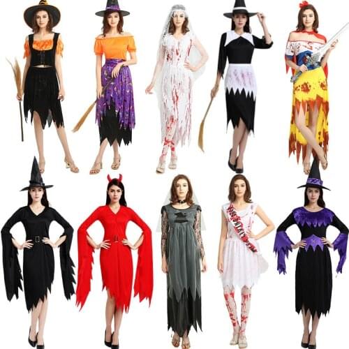 Vampire Ghost Bride Devil Devil Witch Voodoo Cosplay Dress Halloween Costumes for Women Nightmare Before Christmas Party Costume