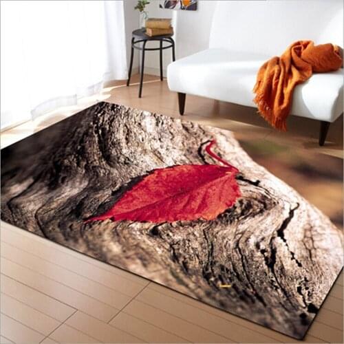 Rustic style 3D Leaf Pattern Large Size Carpets For Living Room Soft Modern Bedroom Rugs Tea Table Rectangular Floor Mats Carpet