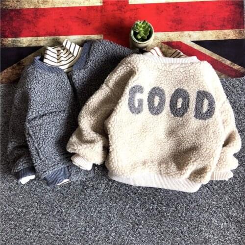 2 3 4 5 6 Years Toddler Boys Jackets Autumn Winter Thicken Korean Lambswool Jacket for Boys Kids Clothing Children Coats 2020