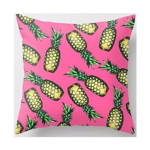 Hot Selling Pineapple Funny Pattern Lovely Best Zippered Square Throw Pillowcase Zippered Pillow Sham Nice Cool Pillow Cover