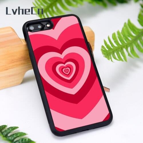LvheCn Silicone Rubber Phone Case Cover for iPhone 6 6S 7 8 Plus X XS XR 11 12 Mini Pro Max Red Hearts