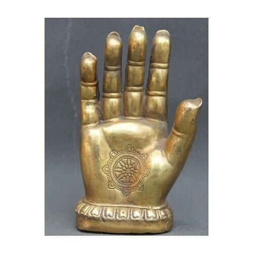 Copper Brass CHINESE crafts Asian Elaborate Chinese Buddhism Goddess Buddhas hand statue Sculpture