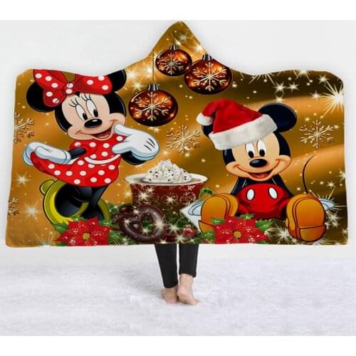 Disney Mickey Mickey Mickey Donald Duck Cozy Soft Hood Blanket Adult Children Sofa Bed Plane Travel Supplies Christmas Decor