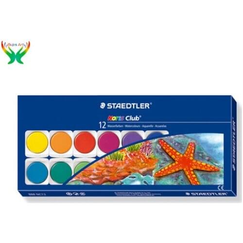 Staedtler 24 color Solid watercolor paint with brush inside White box Painting suit for children and students art supplies