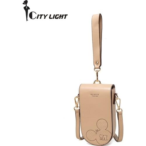 New Women Wristband Handbag Mini Shoulder Bags Women Card Cell Phone Pocket Ladies Cartoon Purse Small Crossbody Messenger Bag