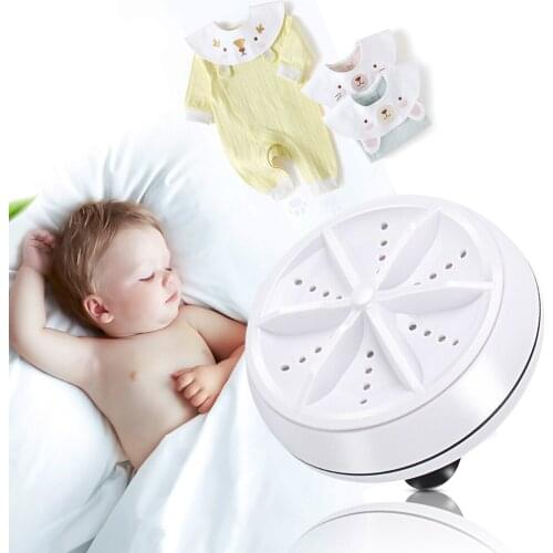 Mini Portable Ultrasonic Washing Machine Turbine Removes Dirt USB Cable Washer Air Bubble Rotating For Travel Home Business Trip