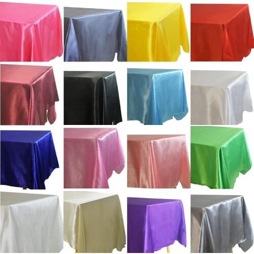Rectangle Satin Tablecloth Overlays Wedding Banquet Decors Home Christmas Birthday Party Table cloth Restaurant Table Supplies