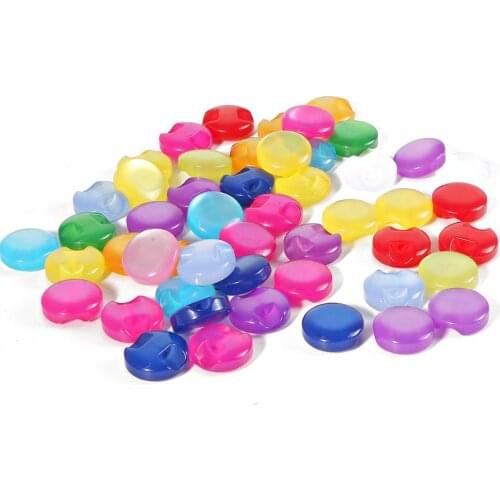 12mm Candy Color 50pcs Solid Plastic Button for Kids Sewing Buttons Clothing Accessories Crafts Garments Child Cartoon Button
