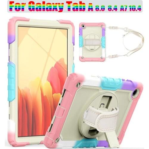 Rainbow Heavy Duty Kids Armor Silicone Case For Galaxy Tab A 8.0 T290 8.4 T307 Drop Proof Cover For Tab A7 10.4 Screen Protector