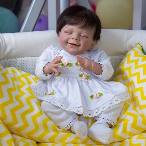 20 inch realistic Soft Body Silicone Reborn Baby Doll Toy Like Alive girl newborn bebe Princess Birthday Gift Fashion Present