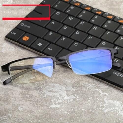 Half Rim Metal Men Anti-blue Blue Light Blocking Computer Optical Glasses