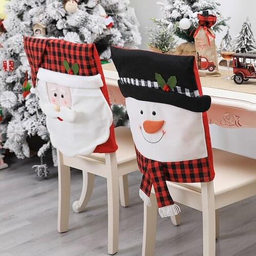 Christmas Chair Covers Santa Hat Chair Back Suit Slipcovers for Home Cooking Dining Room Holiday Party Decorations