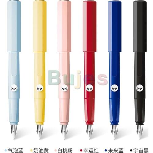 Ipluso Upgraded Wing Design Writing Pen, Blue Ink Bag,Student Coin Calligraphy Practice Pen,0.5mm Iridium Pen,Fountain Pen Resin