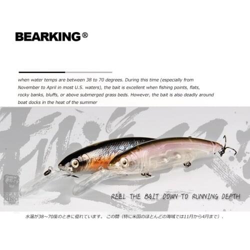 BEARKING Fishing Lure Laser Hard Artificial Bait 3D Eyes 13cm 28.6g Fishing Wobblers Diving 2.5m-3m Crankbait