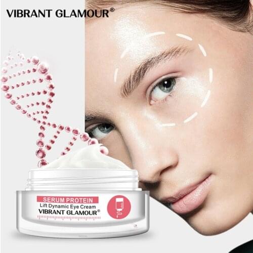 VIBRANT GLAMOUR Serum Protein Anti Wrinkle Eye Cream Remove Puffiness Improve Dark Circles Fade Fine Lines Nourishing Skin Care