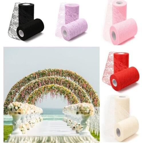 Organza Tulle Roll Spool Wedding Decoration Solid Net Lace Fabric For Tutu Skirt Chair Sash Bow Table Runner Party Ornament
