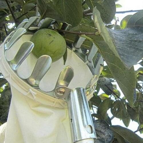 Convenient Fruit Catching Tool Ergonomic Fruit Picker Effective Metal Fruit Collector Manual Anti-rust Picking Tool for Garden