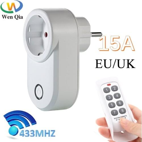 Smart Home Electrical Sockets Wireless Remote Control Outlets 433MHz EU UK FR Programmable Wall Plug Switch 15A For LED Lights