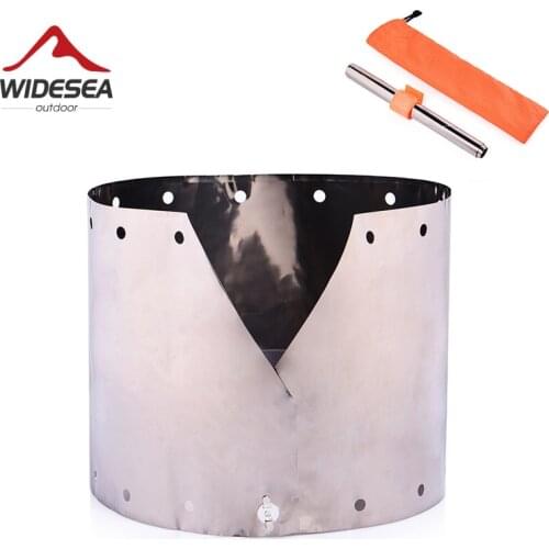 Widesea Titanium Wind Shield For Gas-burner Alcohol Stove Ultra-light Portable Folding Camping Equipment Hiking Accessories