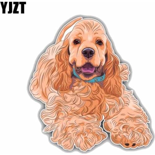 YJZT 12.5*13CM American Cocker Spaniel Dog Cartoon decoration of Car Sticker Decals C1-4217