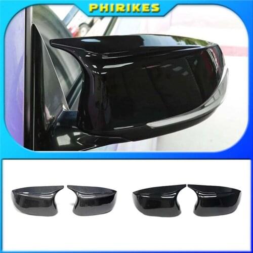 1 Pair Glossy Bright Black Mirror Covers Left Right Side Rearview Mirror Cap Shell For Infiniti Q50 Q60 SQ50 XQ30 2014-2020
