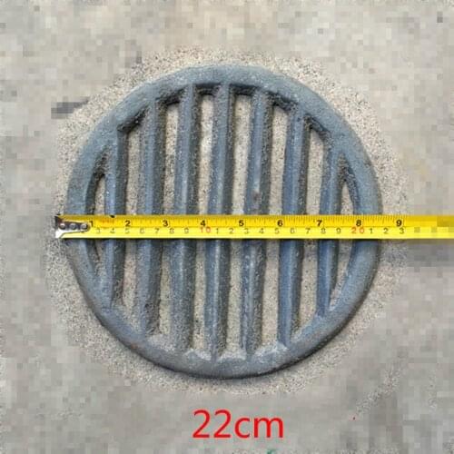 1pc BBQ Plate Pancake Grill Oven Wood Carbon Stove Sewer Drain Cast Iron Steak Plate Cooking Grid 22/23 / 25cm