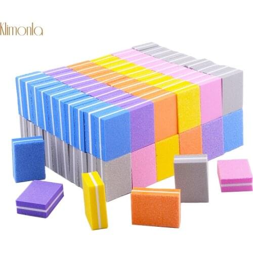 100pcs Nail File Sponge 100/180 Sandpaper Polishing Buffers Cuticle Remover Manicure Tools For Mini Nail Art Files