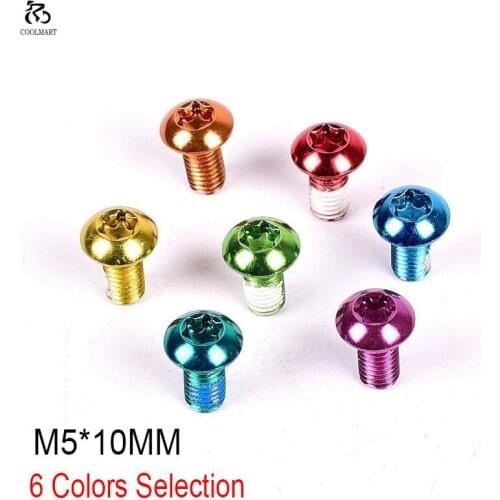 12PCS Colorful Bicycle Disc Brake Rotor Torx Bolts T25 M5x10mm MTB Bike Alloy Steel Disc Brake Rotor Fixing Screws