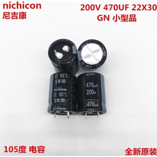2PCS/10PCS 470uf 200v Nichicon GU/GN 22x30mm 200V470uF Snap-in PSU Capacitor