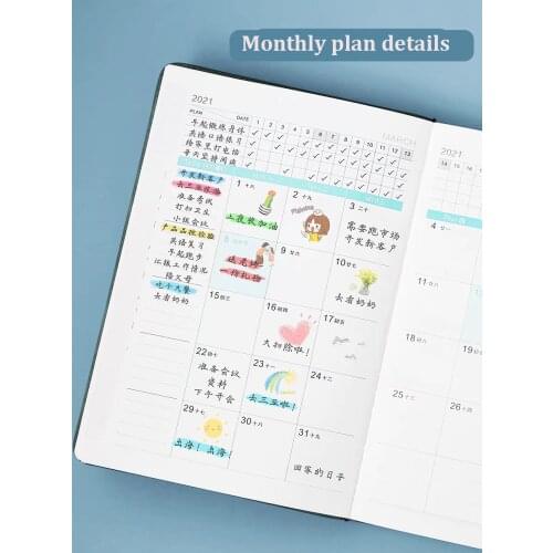 2021 agenda weekly planner diary notebook weely goals habits timetable stationery school supplies office