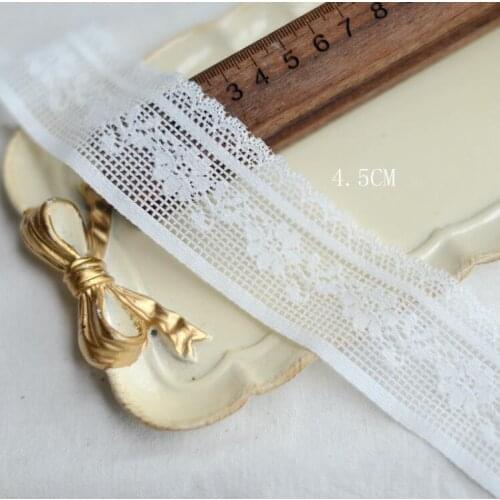 3 Meters/lot Width 4.5cm Ivory Elastic Lace Trim For DIY Underwear Lingerie Accessories Sewing Stretch Smooth Lace Fabric