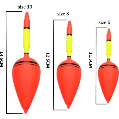 3 Pcs/set Plastic 6#/8#/10# Sea Fishing Big Belly Float Rock Fishing Float Sea Rod Float