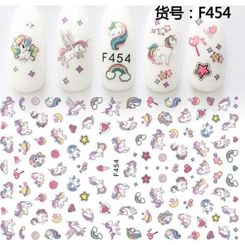 3D Nail Sticker Slider Nails Art Tattoo Decals Foil Unicorn Angel Horse Star Design Decoration Adhesive Manicure Pegatina Wraps