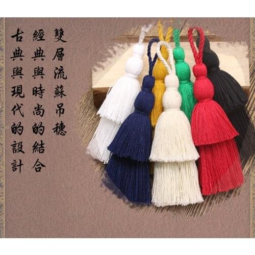 5PCS/Pack mixed color 13cm Hanging rope Silk Tassels fringe sewing bang tassel trim key tassels for DIY Embellish curtain access