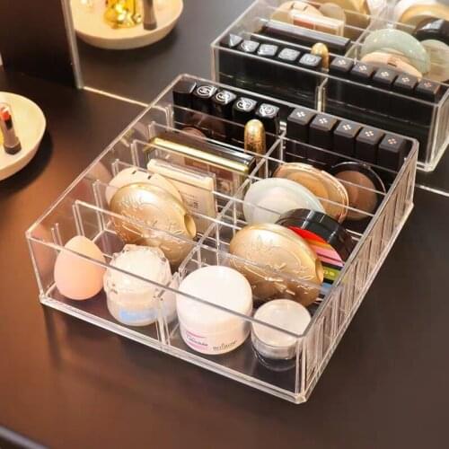 Acrylic 8 Grid Makeup Organizer Storage Box Nail Polish Powder Lipstick Eye Shadow Perfume Display Stand Holder Cosmetic Shelf