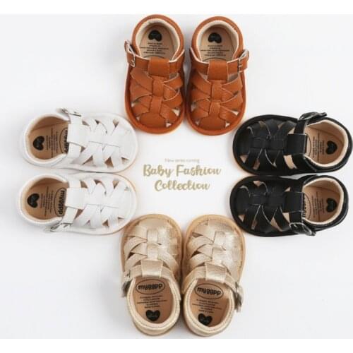 Bobora Baby Summer Sandals For 0-18 Months Boy Girl Slippers Toddler Kids Nursery School First Walkers PU Leather Shoes