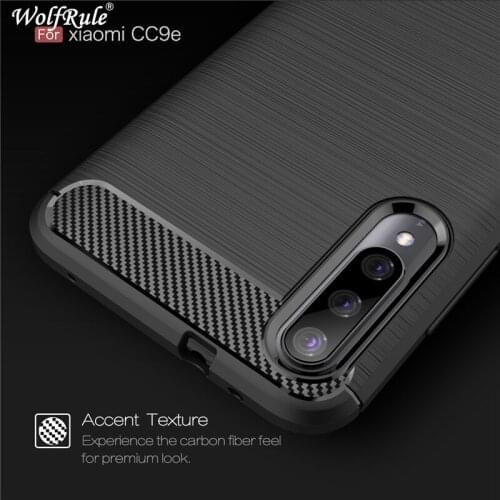 Wolfrule Case For Xiaomi Mi CC9e Case Shockproof Bumper Carbon Fiber Cover For Xiaomi Mi CC9e Case For Mi CC9 e MiCC9 e Cover