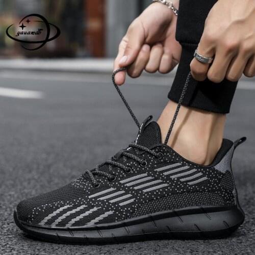39-44 Mens Casual Shoes Male Spring Autumn Sneakers Shoes Lace-up Mesh Mixed Colors Run Light Breathable Man Shoes H50