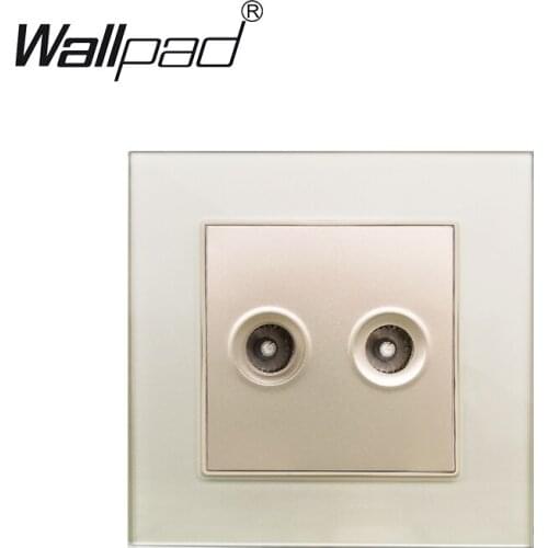 Dual TV Wall Socket Glass Panel Wallpad Double Television Outlet 86mm* 86mm