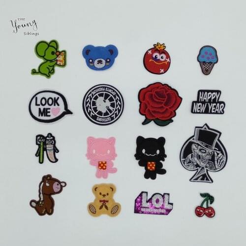Hot sale Cartoon Patch Embroidery Iron on patch Sewing Hot melt adhesive Applique Fabric Badges DIY Clothing Stickers Accessory