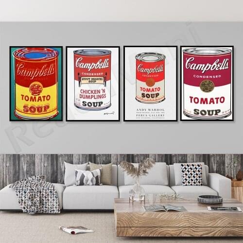 Warhol Campbell Soup, Impression Pop Art, Modern Art Mode Impression, Art Mural, Office Decoration Poster