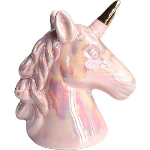 INS Piggy Tank Unicorn Safe Money Box Coin Bank Ceramic Money Boxes for Children Hucha Infantil Home Decoration Ornaments FP037