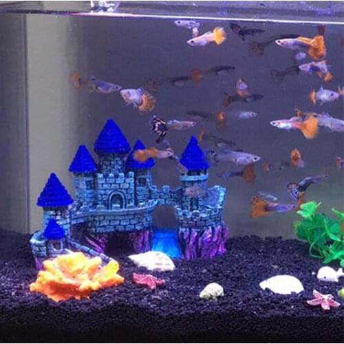 Castle Resin Decoration Fish Tank Landscaping Ornamental Rockery Simulation Castle Fish Tank Decorative Accessories can