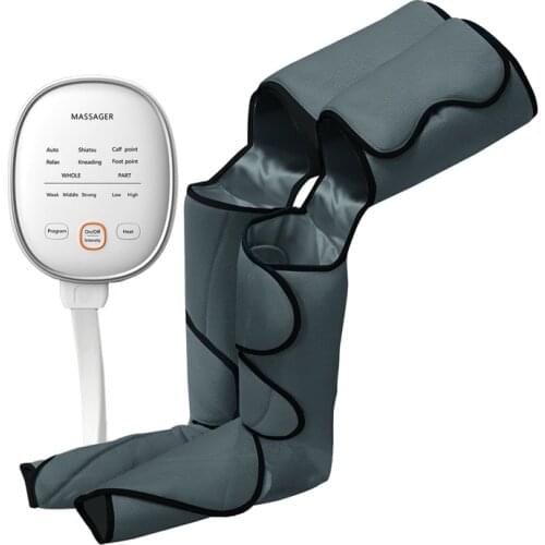KLASVSA Leg Air Compression Massager Heated for Foot and Calf Thigh Circulation with Handheld Controller 2 Modes 3 Intensities