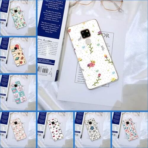 Pretty Flower Cute Cat Heart Phone Case For Huawei Mate 20 10 9 Lite Cases For Huawei Mate 7 8 9 10 Pro Silicone Back Cover