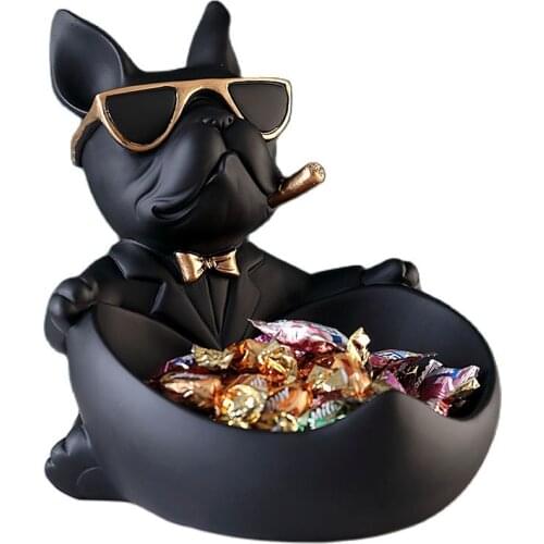 Cool Dog Figurine Dog Statue Storage Box Home Decoration Ornamental Resin Art Sculpture Figurines Home Decor Gift Decorative